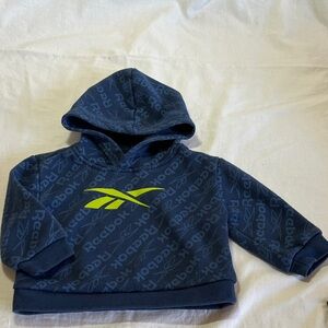 12M Reebok Kids Dark Blue Hoodie with Yellow Logo